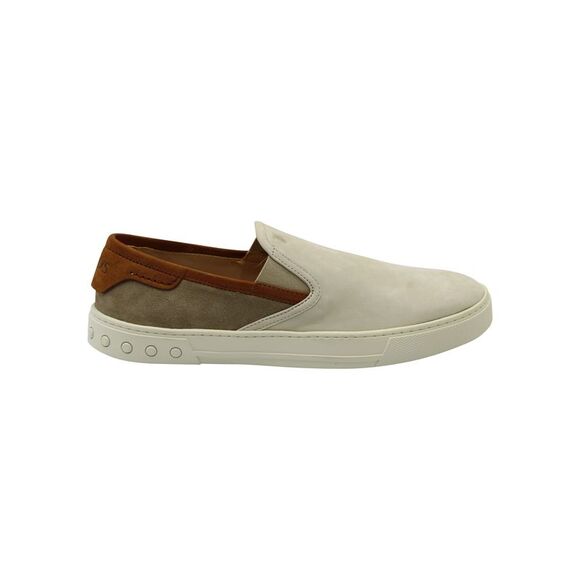 Tod's Slip On Low Top Sneakers in Beige Suede